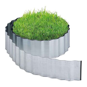 Metalinis vejos apvadas Relaxdays, Sidabrinė, 16 × 600 cm