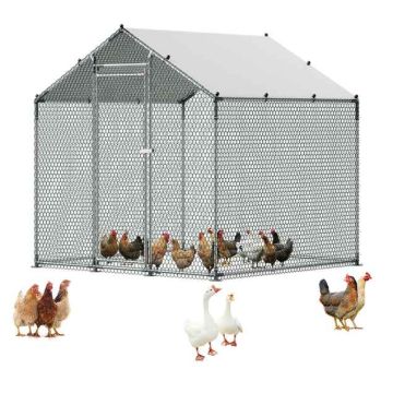 Metal chicken coop frame VEVOR JD222, with PE roof, 2 × 2 × 2 m