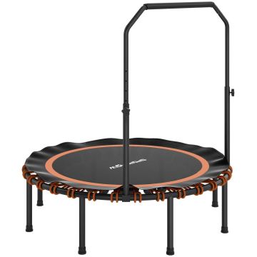Mini fitness trampoline, 5-position handrail