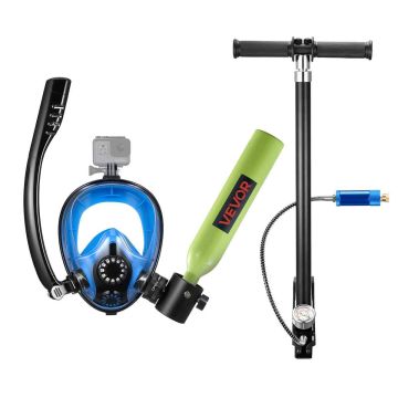 Mini diving cylinder VEVOR, 0.5 l with mask and pump, Ø60 × 300 mm
