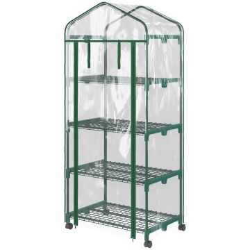 Mini greenhouse, 4 shelves, 69 × 50 × 165 cm