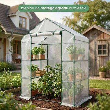 Mini greenhouse, with shelves, 143 × 195 × 73 cm