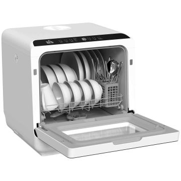 Mini tabletop dishwasher, 5 programs, White, 45 × 45.8 × 44 cm