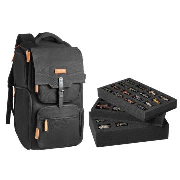 Miniature bag VEVOR ZL-SND-0666, 3 layers, 58 figurines, Black, 29 × 25 × 55 cm