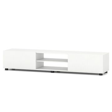Minimalistinis televizoriaus staliukas iki 70", 160x35x30 cm, baltas