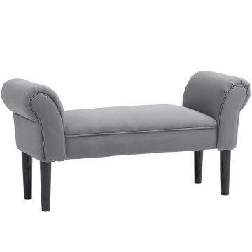 Мягкий пуфик Homcom 102x36x51см, серый/черный