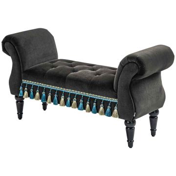 Мягкая скамья Homcom 117x40x58см, темно-серого цвета