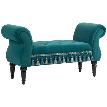 Мягкая скамья Homcom 117x40x58см, зелёного/чёрного цвета
