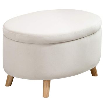 Мягкий пуфик с ящиком Homcom 71x51,5x42см, песочно-светло-коричневый цвет