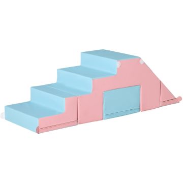 Мягкие строительные кубики Homcom 147x49x47см, розовый/синий цвет