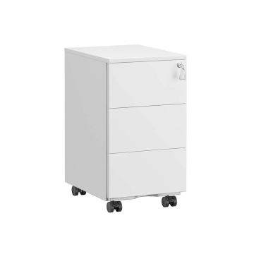 Mobili dokumentų spintelė SONGMICS OFC63BK, 3 stalčiai, Balta, 30 × 54 × 40 cm