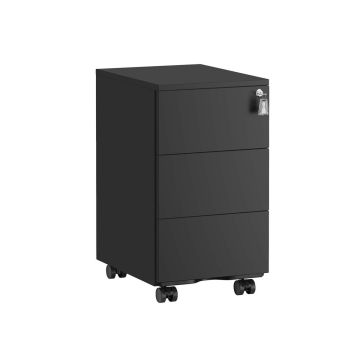 Mobili dokumentų spintelė SONGMICS OFC63BK, 3 stalčiai, Juoda, 30 × 54 × 40 cm