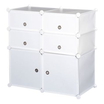 Modulinė batų spinta Homcom 75x37x73cm., baltos spalvos