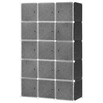 Modulinė spinta Homcom 111x47x183cm., juodos/baltos spalvos