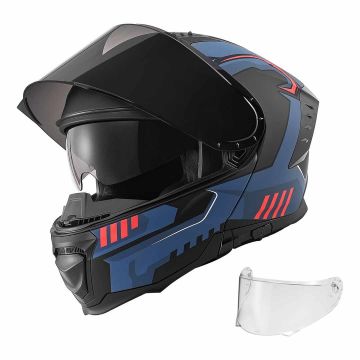 Modular motorcycle helmet VEVOR V-80, with flip-up front, double visor, 39 × 29 × 28 cm