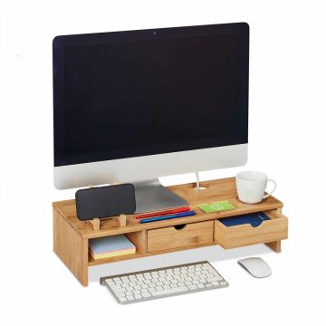 Monitoriaus pakyla Relaxdays, 2 stalčiai, 54 × 13 × 23 cm
