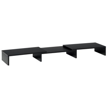 Monitor stand, up to 2 monitors, Black, 80–117 × 23.5 × 10 cm