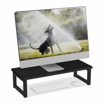Monitoriaus stovas Relaxdays 10049972_60, XL, Juoda, 55 × 15 × 23 cm
