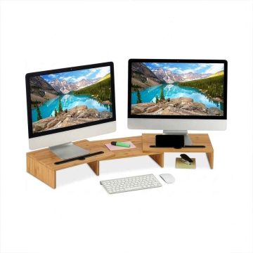 Monitoriaus stovas Relaxdays, 2 laikikliai, 74 × 10 × 27 cm