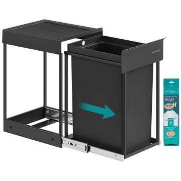 Montuojama šiukšliadėžė SONGMICS, 20 l, Juoda, 34,7 × 25,7 × 43,4 cm