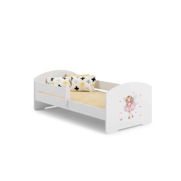 Детская кроватка Luk с матрасом и защитным бортиком 164 см x 85 см x 63 см, «Принцесса с крыльями».