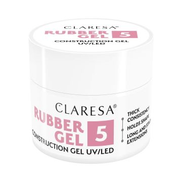 Гель для ногтей Claresa Rubber Gel, 90 г, оттенок 5