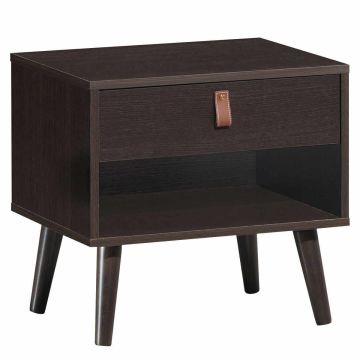 Naktinis staliukas, 1 stalčius ir 1 lentyna, Rudas, 50,8 × 39,37 × 48,26 cm