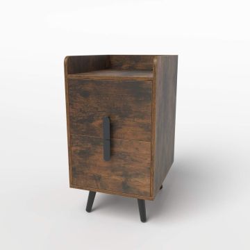 Naktinis staliukas, 2 stalčiai, Ruda, 40 × 60 × 32 cm