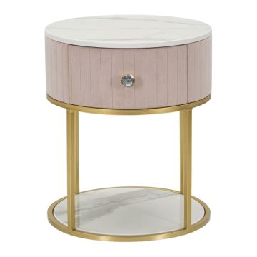 Montpellier Bedside Table, with Drawer, Pink