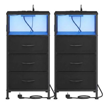 Naktinis staliukas SONGMICS, 2 stalčiai ir atviras skyrius, 39,6 × 75,9 × 30 cm