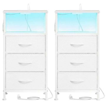 Naktinis staliukas SONGMICS, 2 stalčiai ir atviras skyrius, Juoda, 39,6 × 75,9 × 30 cm