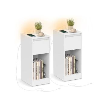 VASAGLE bedside table, 1 drawer and open compartment, 25 × 59.5 × 30 cm