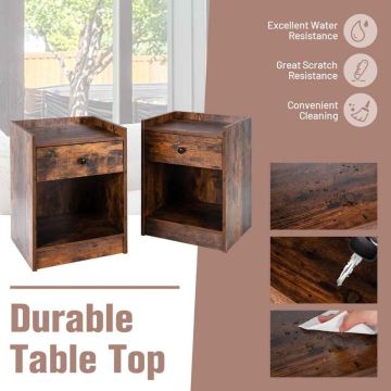 Set of 2 bedside tables, 43 × 60 × 40 cm