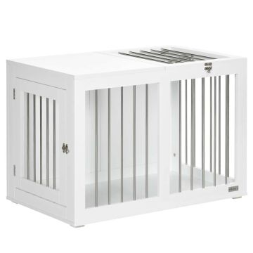 Клетка для собаки PawHut 80x50x56,5см, бело/серебристого цвета