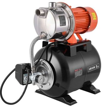Shallow well pump VEVOR ZXGPT1300INOX, with 19 l pressure tank