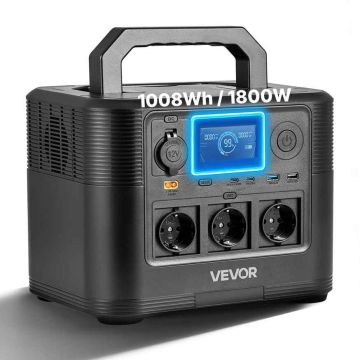 Portable power bank VEVOR M9, 1800 W, 1008 Wh, 8 ports, 290 × 220 × 230 mm