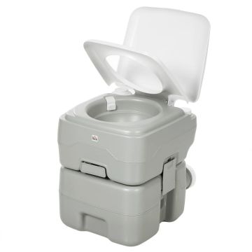 Portable camping toilet, 10 l / 20 l, Grey, 41.5 × 42 × 36.5 cm