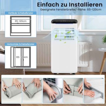 Nešiojamas oro kondicionierius 4-in-1, 9000 BTU, vėsinimas, šildymas, baltas