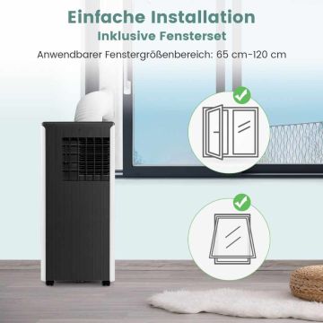 Nešiojamas oro kondicionierius 4-in-1, vėsinimas, ventiliatorius, džiovinimas, miego režimas, 2,64 kW, baltas