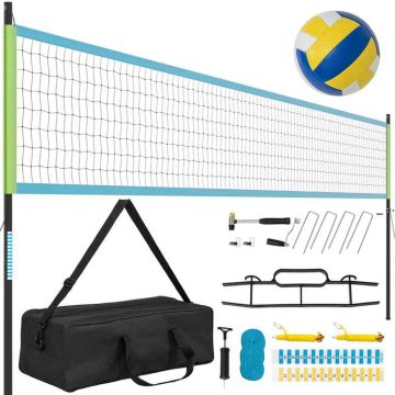Portable volleyball net, adjustable height