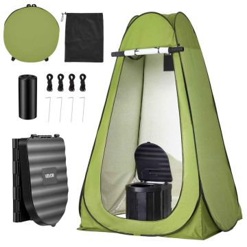 Portable toilet set VEVOR BSFT01, with privacy tent, 56 × 56 × 13 cm