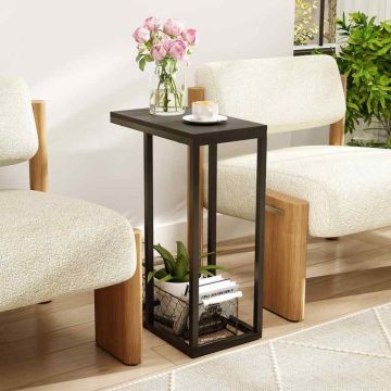Laptop table, C-shaped, Black, 48 × 59 × 28 cm
