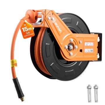 Air hose reel VEVOR NT-A15B, single lever, 32 × 42 × 18 cm