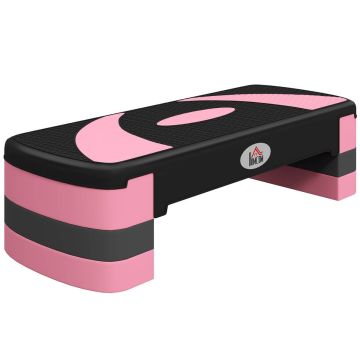 Aerobikos pakyla Homcom 80x31x10cm., juodos/rožinės spalvos