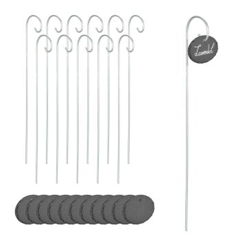 Ovalios augalų etiketės su kuoliukais Relaxdays 10046747.0, 12 vnt, 9 × 42 × 6 cm
