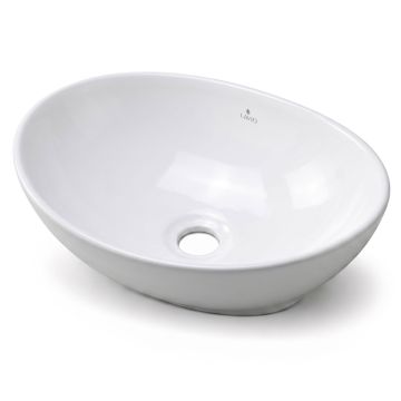Oval countertop washbasin OVALIS, white, 41 × 33 × 14.5 cm