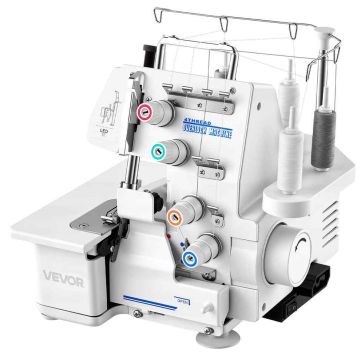 Overlock sewing machine VEVOR 4-434, 3 and 4 threads, White, 260 × 270 × 270 mm