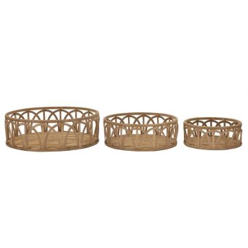 Padėklų rinkinys, 3 vnt, Ø 50 × 16 cm, Ø 40 × 14 cm, Ø 30 × 12 cm
