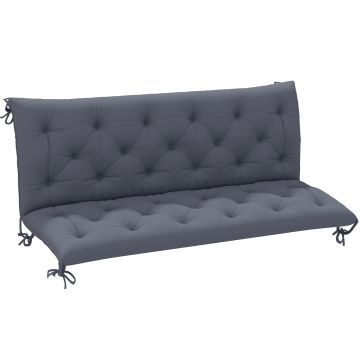 Подушка для качелей Outsunny 150x98x8 см, темно-серая.