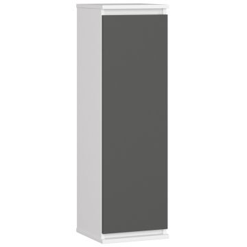 Hanging display case AKORD W30 CLP, 1 door, 3 shelves, white/gray, 30 × 99 × 30 cm